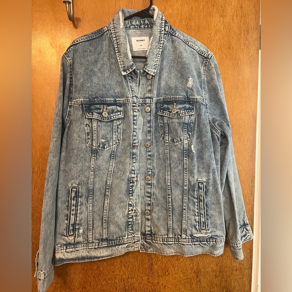 Old Navy distressed denim jacket